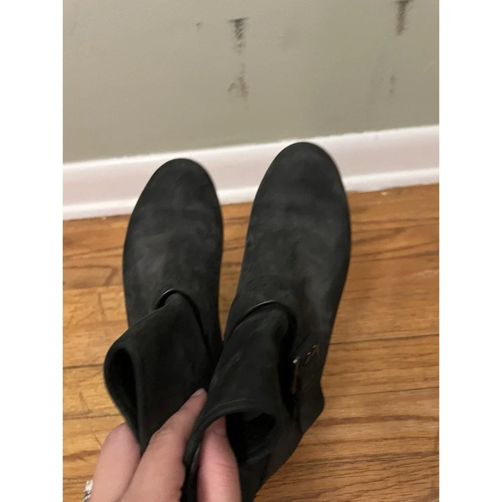 Ecco Leather Ankle Booties Heel Black Women EU 39 Buckle Fall